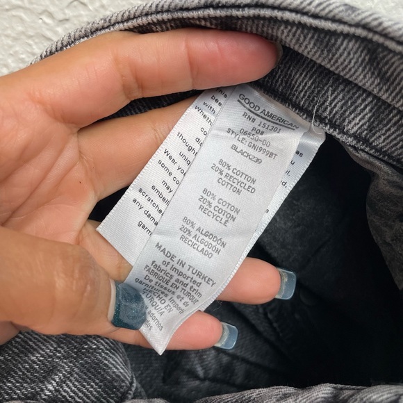 Good American Good 90'S Wide Leg Womens Jeans Size 12 Black239 - Picture 4 of 8